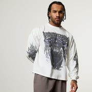 Vanquish Obsidian White Angel Oversized Boxy Long Sleeve T Shirt