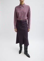 Jules Wool Gingham Sculpted Silke Skirt