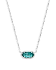Elisa Silver Pendant Necklace in London Blue Glass