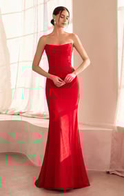 Haven Gown - Chiffon Fitted Long Strapless Dress