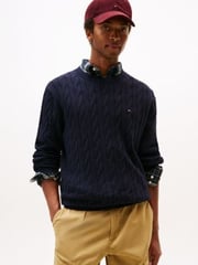 Cable Knit Crewneck Sweater