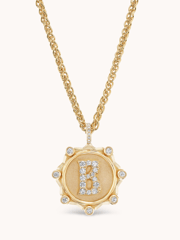 Large Alphabet Coin Pavé Necklace