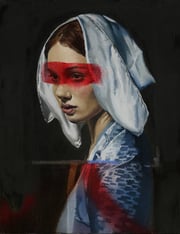 Red Stripe #4 Painting by Adam Caldwell | Saatchi Art