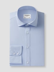 Non-Iron Blue Poplin Slim Fit Single Cuff Classic Collar Shirt