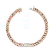 READY TO SHIP DIAMOND PAVE EMERALD CUT MINI LINK BRACELET