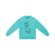 The I'm Not That Hairy Bejeweled Beasts Crewneck in Light Green