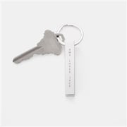 Engraved Silver Vertical Bar Keychain