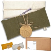 Weighted Sleeping Eye Mask Linen Yoga Scented Eye Pillow Aromatherapy Filled With Lavender and Flaxseed Moist Heat Eye Compress