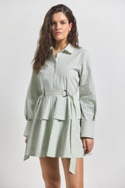 Katherine Belted Button Down Dress - Electric Multi