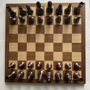 Kasparov Grandmaster Silver and Bronze Chess Set - 20" Board No Box