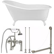 Charlotte Cast Iron Slipper Clawfoot Tub and Faucet Package