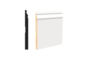 LWM 163E7P 9/16 in. Thick x 7-1/4 in. Tall x 12 ft. Length White PFJ Baseboard