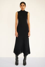 Amelia Fringe Dress  Black