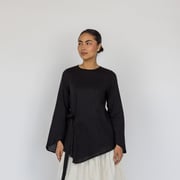 Tie Front Top Black
