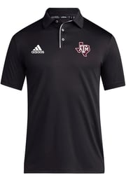 Adidas Texas A&M Aggies Mens Black Coach Short Sleeve Polo