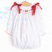 Let's Be Jolly Smocked Bubble, White