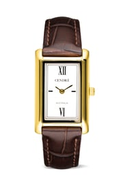 Kelly Watch | White | Espresso Croc