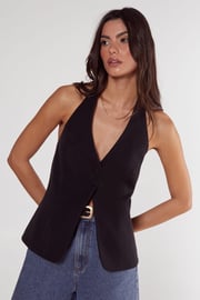 Essentials Tailored Button Front Vest