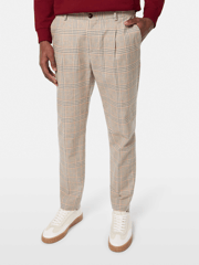 Blake Pleated Cotton-Linen Yarn-Dyed Chino