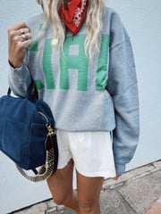 Clare V. Ciao Oversized Sweatshirt Grey