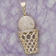 37mm Pave Basketball Pendant