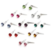 Sterling Silver Andralok Stud Earrings with 3mm Crystal