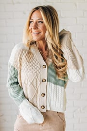 Knitted Colorblock Cardigan