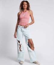 LE SURF JACKSON MID WAIST WIDE LEG JEANS
