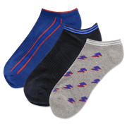 HOTSOX Men's Lightning Bolt Low Cut 3 Pack Socks