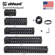 ohhunt® AR15 Free Float Quad Rail Handguard with Barrel Nut 4" 7" 10" 12" 15" For .223 5.56 M16