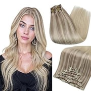 Clip in Extensions 100% Remy Human Hair Balayage Blonde (#18/22/60)