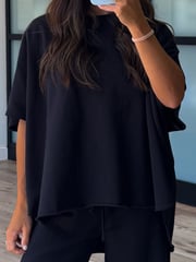 Worn Well Oversized Top | Black | +Plus Available