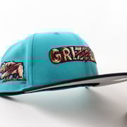 Fresno Grizzlies Grizzlies Bear Patch New Era 59Fifty Fitted Hat (Teal Breeze Black Grey Under Brim)