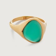 Gold Vermeil Siren Fine Chain Bracelet - Green Onyx