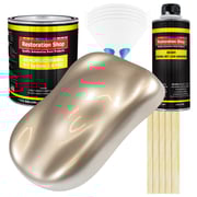 Cashmere Gold Metallic Acrylic Enamel Auto Paint - Complete Gallon Paint Kit - Professional Single Stage Automotive Car Coating, 8:1 Mix Ratio 2.8 VOC
