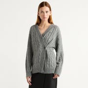 Hikari Asymmetric Cable Knit Cardigan