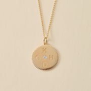 Notched Initial Pendant Necklace