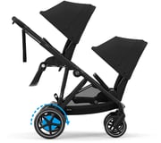 Cybex eGazelle S Electronic Assist Double Stroller Bundle - Black Frame / Moon Black