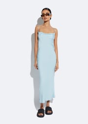 Satin Cowl Midi Dress