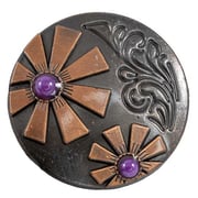 Copper Daisy with Purple Stone