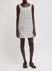 Silk Gazar Jacquard Hoop Sleeveless Dress