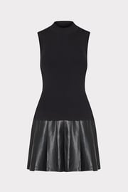 Leather Skirt Knit Dress