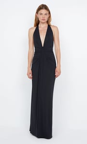 TILLIE DRAPE MAXI DRESS - BLACK