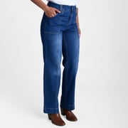 Relaxed Fit Straight Leg Seamed Denim Jean