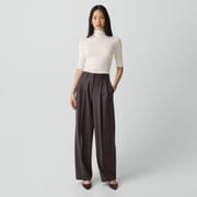 Sleek Flannel Double Pleat Pant | Theory