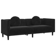 vidaXL Sofa Black Velvet (100% polyester), plywood, solid wood 3-Seater