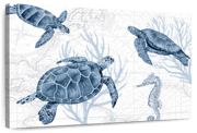 Deep Blue Sea I On White Wall Art