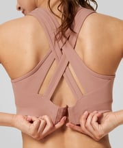 Power Cross Back Padded Running Bra | Women's High Support Sports Bra