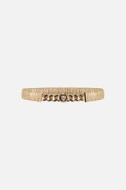 LEOPARD BUTTON ELASTIC BELT GOLD