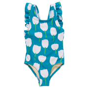 Girls Liv Bow Suit - White Tulips